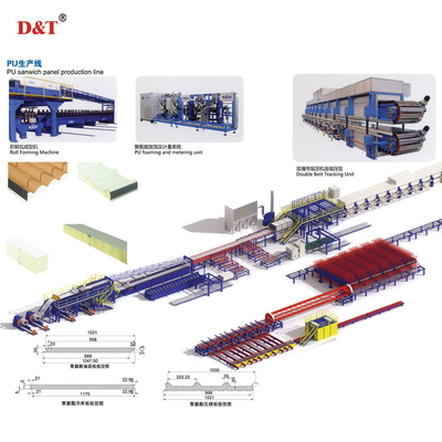 Eps Polyurethane PU Foam Sandwich Wall Panel Making Machine Línea de producción continua de paneles de sándwich PU/PUR/PIR