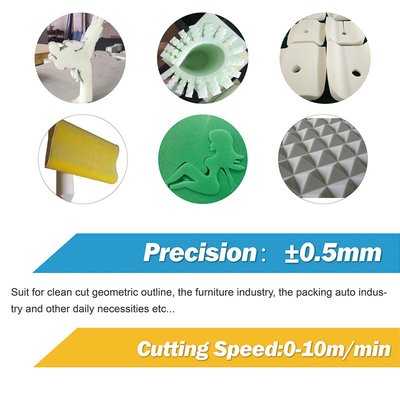 Máquina de corte de espuma de doble hoja oscilante CNC para el corte de forma de esponja flexible y suave